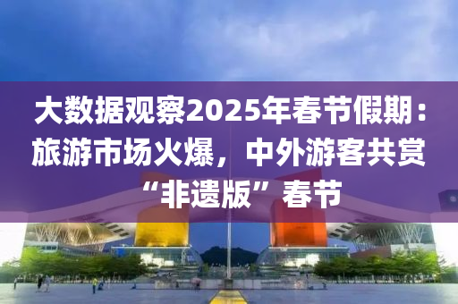 大數(shù)據(jù)觀察2025年春節(jié)假期：旅游市場火爆，中外游客共賞“非遺版”春液壓動力機械,元件制造節(jié)