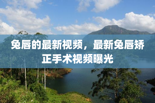 兔唇的最新視頻，最新兔唇矯正手術(shù)視頻曝光液壓動力機械,元件制造