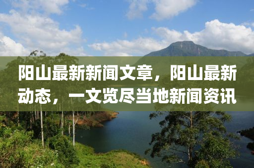 陽山最新新聞文章，陽山最新動態(tài)，一文覽盡當?shù)匦侣勝Y訊液壓動力機械,元件制造