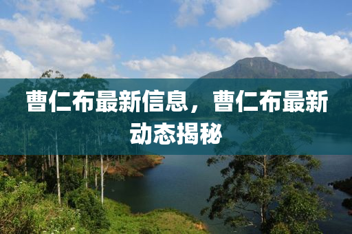 曹仁布最新信息，曹仁布最新動(dòng)態(tài)揭液壓動(dòng)力機(jī)械,元件制造秘