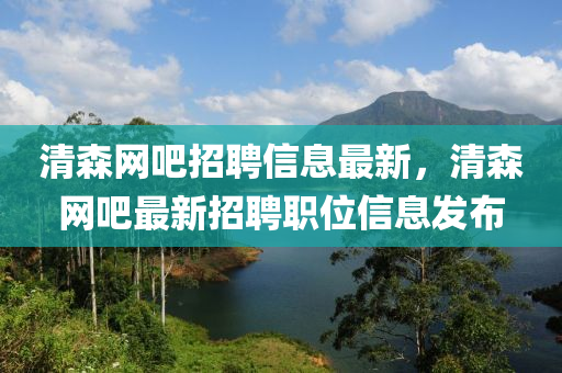 清森網(wǎng)吧招聘信息最新，清森網(wǎng)吧最新招聘職位信息發(fā)布液壓動力機械,元件制造