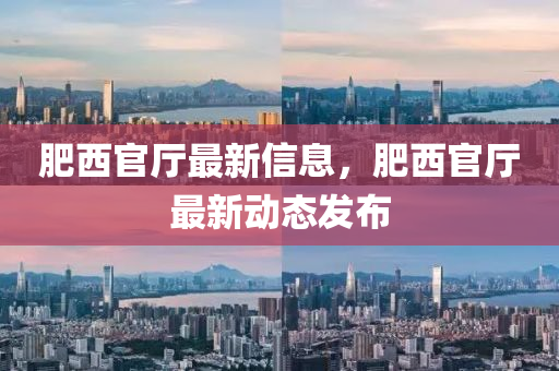 肥西官廳最新信息，肥西官廳最新動態(tài)發(fā)布液壓動力機械,元件制造
