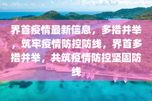 界首疫情最新信息，多措并舉，筑牢疫情防控防線，界首多措并舉，共筑疫情防控堅固防線液壓動力機械,元件制造