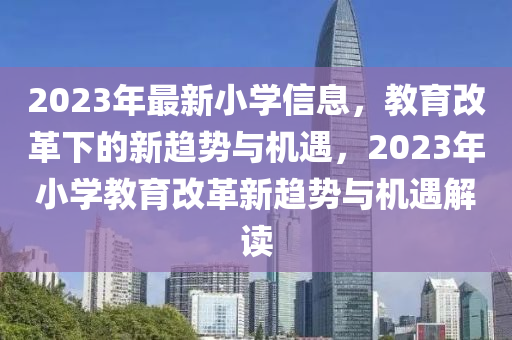 2023年最新小學信息，教育改革下的新趨勢與機遇，2023年小學教育改革新趨勢與機遇解讀液壓動力機械,元件制造
