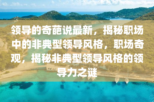 領(lǐng)導(dǎo)的奇葩說最新，揭秘職場(chǎng)中的非典型領(lǐng)導(dǎo)風(fēng)格，職場(chǎng)奇觀，揭秘非典型領(lǐng)導(dǎo)風(fēng)格的領(lǐng)導(dǎo)力之謎液壓動(dòng)力機(jī)械,元件制造