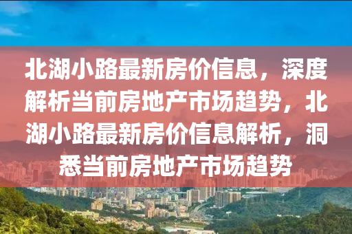 北湖小路最新房價(jià)信息，深度解析當(dāng)前房地產(chǎn)市場趨液壓動(dòng)力機(jī)械,元件制造勢，北湖小路最新房價(jià)信息解析，洞悉當(dāng)前房地產(chǎn)市場趨勢