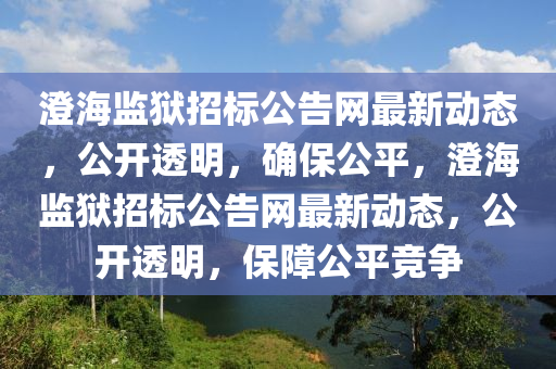 澄海監(jiān)獄招標(biāo)公告液壓動力機械,元件制造網(wǎng)最新動態(tài)，公開透明，確保公平，澄海監(jiān)獄招標(biāo)公告網(wǎng)最新動態(tài)，公開透明，保障公平競爭