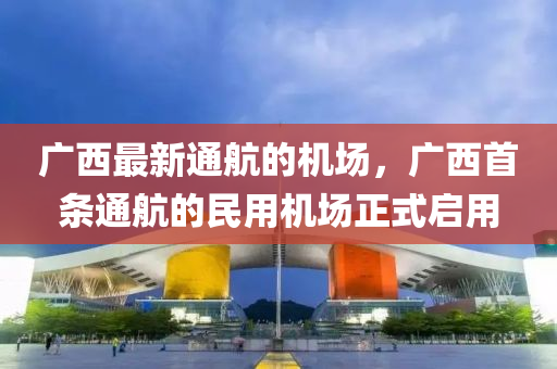 廣西最新通航的機(jī)場，廣西首條通航的民用機(jī)場正式啟用液壓動力機(jī)械,元件制造