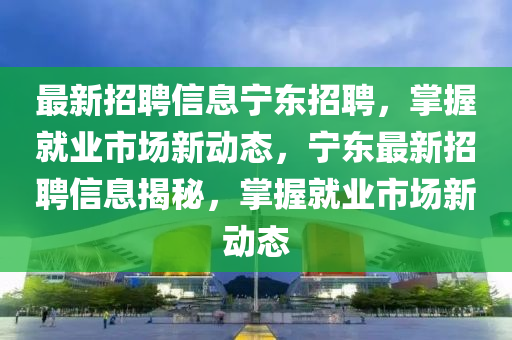 最新招聘信息寧東招聘，掌握就業(yè)市場(chǎng)新動(dòng)態(tài)，寧東最新招聘信息揭秘，掌握就業(yè)市場(chǎng)新動(dòng)態(tài)液壓動(dòng)力機(jī)械,元件制造