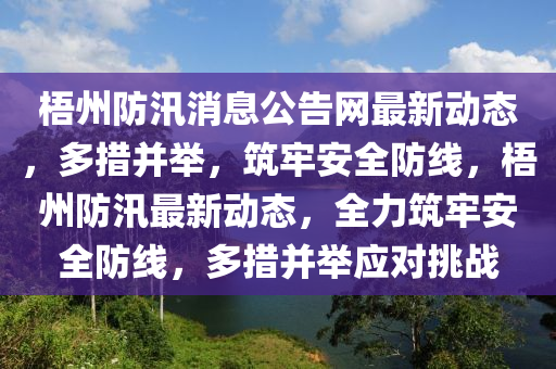 梧州防汛消息公告網(wǎng)最新動態(tài)，多措并舉，筑牢安全防線，梧州防汛最新動態(tài)，全力筑牢安全液壓動力機(jī)械,元件制造防線，多措并舉應(yīng)對挑戰(zhàn)