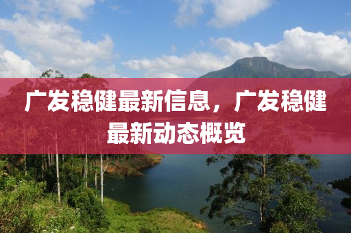 廣發(fā)穩(wěn)健最新液壓動力機械,元件制造信息，廣發(fā)穩(wěn)健最新動態(tài)概覽