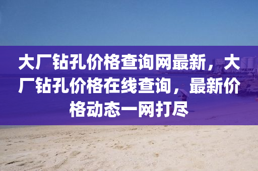 大廠鉆孔價格查詢網(wǎng)最新，大廠鉆孔價格在線查詢，最新價格動態(tài)一網(wǎng)打盡液壓動力機械,元件制造