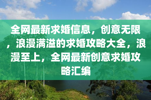全網(wǎng)最新求婚信息，創(chuàng)意無限，浪漫滿溢的求婚攻略大全，浪漫至上，全網(wǎng)最新創(chuàng)意求婚攻略匯編液壓動力機械,元件制造