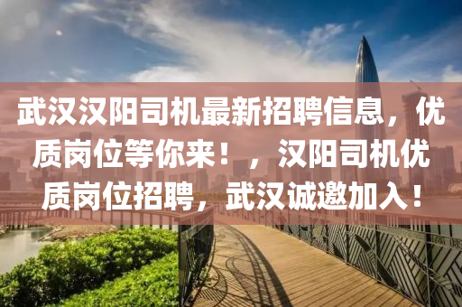 武漢漢陽司機最新招聘信息，優(yōu)液壓動力機械,元件制造質(zhì)崗位等你來！，漢陽司機優(yōu)質(zhì)崗位招聘，武漢誠邀加入！