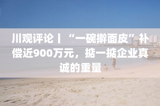 川觀液壓動力機(jī)械,元件制造評論丨“一碗搟面皮”補(bǔ)償近900萬元，掂一掂企業(yè)真誠的重量