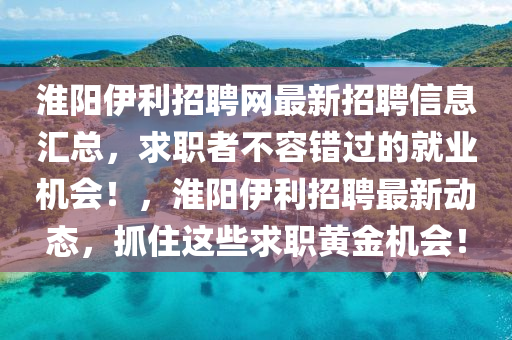 淮陽伊利招聘網(wǎng)最新招聘信息匯總，求職者不容錯過的就業(yè)機會！，淮陽伊利招聘最新動態(tài)，抓住這些求職黃金機會！液壓動力機械,元件制造