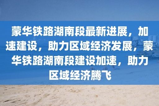 蒙華鐵路湖南段最新進展，加速建設，助力區(qū)域經(jīng)濟發(fā)展，蒙華鐵路湖南段建設加速，助力區(qū)域經(jīng)濟騰飛液壓動力機械,元件制造
