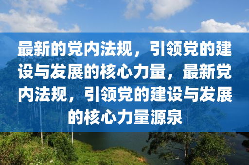 最新的黨內法規(guī)，引領黨的建設與發(fā)展的核心力量，最新黨內法規(guī)，引領黨的建設與發(fā)展的核心力量源泉液壓動力機械,元件制造