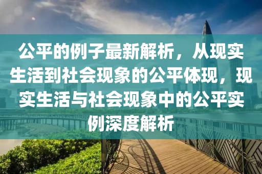 公平的例子最新解析，從現(xiàn)實生活到社會現(xiàn)象的公平體現(xiàn)，現(xiàn)實生活與液壓動力機械,元件制造社會現(xiàn)象中的公平實例深度解析