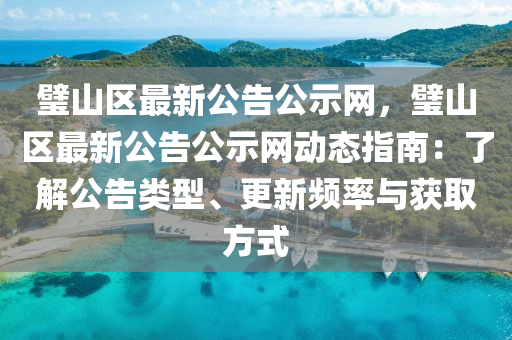 璧山區(qū)最新公告公示網(wǎng)，璧山區(qū)最新公告公示網(wǎng)動態(tài)指南：了解公告類型、更新頻率與獲取方式液壓動力機械,元件制造