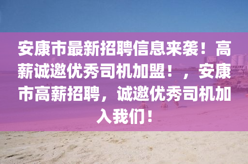 安康市最新招聘信息來襲！高薪誠邀優(yōu)秀司機加盟！，安康市高薪招聘，誠邀優(yōu)秀司機加入我們！液壓動力機械,元件制造