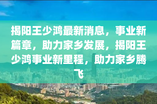 揭陽王少鴻最新消息，事業(yè)新篇章，助力家鄉(xiāng)發(fā)展，揭陽王少鴻事業(yè)新里程，助力家鄉(xiāng)騰飛液壓動力機械,元件制造
