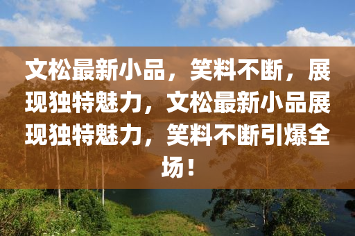 文松最新小品，笑料不斷，展現(xiàn)獨特魅力，文松最新小品展現(xiàn)獨特魅力，笑料不斷引爆全場！液壓動力機械,元件制造