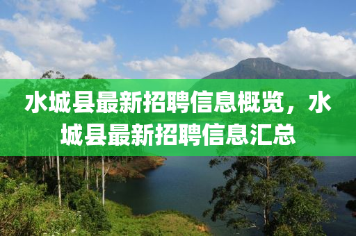 水城縣最新招聘信息概液壓動力機械,元件制造覽，水城縣最新招聘信息匯總