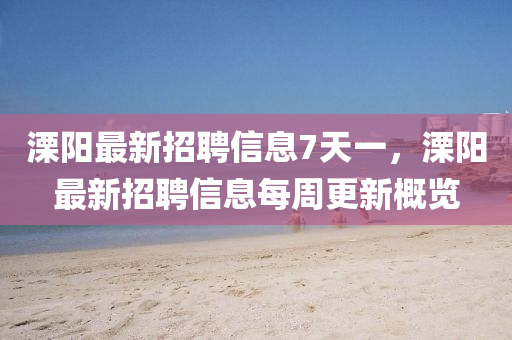 溧陽最新招聘信息7天一，溧陽最新招聘信息每周更新概覽液壓動力機械,元件制造