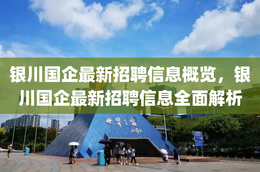 銀川國企最新招聘信息概覽，銀川國企最新招聘信息全面解析液壓動力機械,元件制造