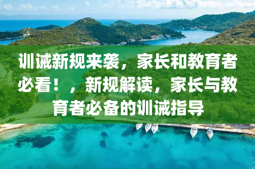 訓(xùn)誡新規(guī)來襲，家長(zhǎng)和教育者必看！，新規(guī)解讀，家長(zhǎng)與教育者必備的液壓動(dòng)力機(jī)械,元件制造訓(xùn)誡指導(dǎo)