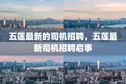 五蓮最新的司機(jī)招聘，五蓮最新司機(jī)液壓動(dòng)力機(jī)械,元件制造招聘啟事