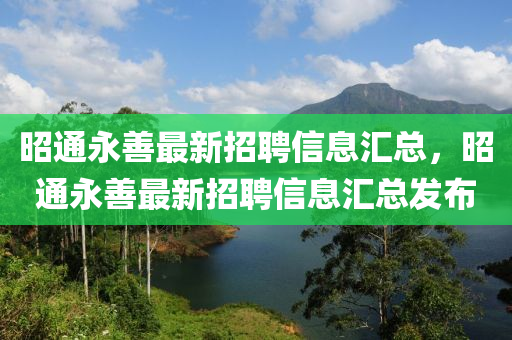 昭通永善最新招聘信息匯總，昭通永善最新招聘信息匯總發(fā)布液壓動(dòng)力機(jī)械,元件制造
