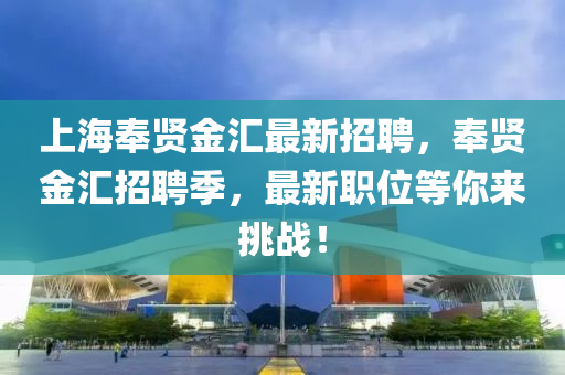 上海奉賢金匯最新招聘，奉賢金匯液壓動(dòng)力機(jī)械,元件制造招聘季，最新職位等你來(lái)挑戰(zhàn)！