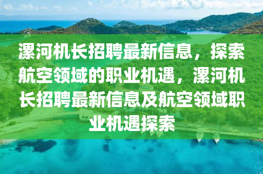 漯河機長招聘最新信息，探索航空領域的職業(yè)機遇，漯河機長招聘最新信息及航空領域職業(yè)機遇探索液壓動力機械,元件制造