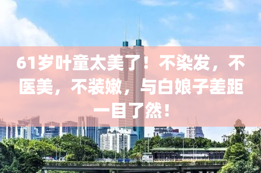 61歲葉童太美了！不染發(fā)，不醫(yī)美，不裝嫩，與白娘子差距一目了然！液壓動(dòng)力機(jī)械,元件制造