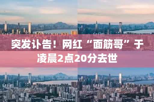 突發(fā)訃告！網(wǎng)紅“面筋哥”于凌晨2點(diǎn)20分去世液壓動(dòng)力機(jī)械,元件制造