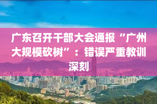 廣東召開干部大會通報(bào)“廣州大規(guī)模砍樹”：錯(cuò)誤嚴(yán)重教訓(xùn)深刻液壓動(dòng)力機(jī)械,元件制造