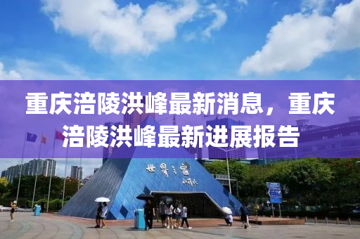 重慶涪陵洪峰最新消息，重慶涪陵洪峰最新進展報告液壓動力機械,元件制造