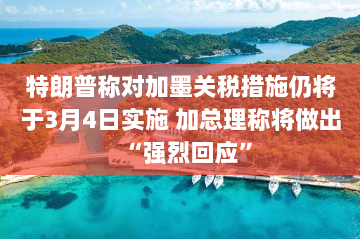特朗普稱對(duì)加墨關(guān)稅措施仍將于3月4日實(shí)施 加總理稱將做出“強(qiáng)烈回應(yīng)”液壓動(dòng)力機(jī)械,元件制造