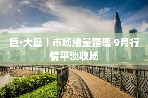 巨·大盤｜市場縮量整理 9月行情平淡收場液壓動力機械,元件制造