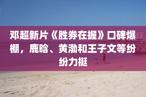 鄧超新片《勝券在握》口碑爆棚，鹿晗、黃渤和王子文等紛紛力挺液壓動(dòng)力機(jī)械,元件制造