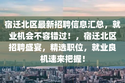 宿遷北區(qū)最新招聘信息匯總，就業(yè)機會不容錯過！，宿遷北區(qū)招聘盛宴，精選職位，就業(yè)良機速來把握！液壓動力機械,元件制造