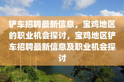 鏟車招聘最新信息，寶雞地區(qū)的職業(yè)機會探討，寶雞地區(qū)鏟車招聘最新信息及職業(yè)機會探討液壓動力機械,元件制造