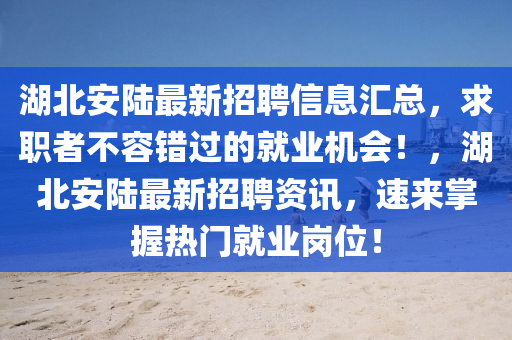 湖北安陸最新招聘信息匯總，求職者不容錯(cuò)過(guò)的就業(yè)機(jī)會(huì)！，湖北安陸最新招聘資訊，速來(lái)掌握熱門(mén)就業(yè)崗位！