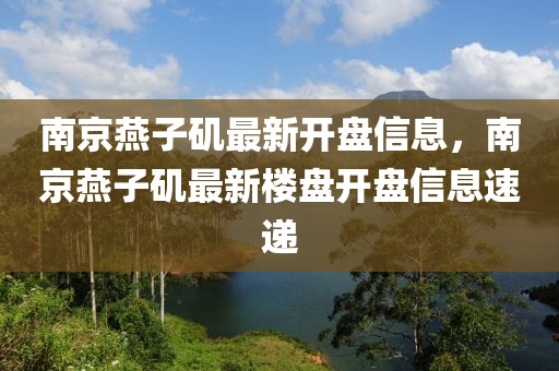 南京燕子磯最新開盤信息，南京燕子磯最新樓盤開盤信息速遞