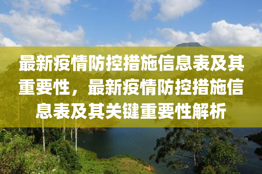 最新疫情防控措施信息表及其重要性，最新疫情防控措施信息表及其關(guān)鍵重要性解析