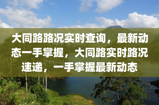 大同路路況實(shí)時(shí)查詢，最新動(dòng)態(tài)一手掌握，大同路實(shí)時(shí)路況速遞，一手掌握最新動(dòng)態(tài)