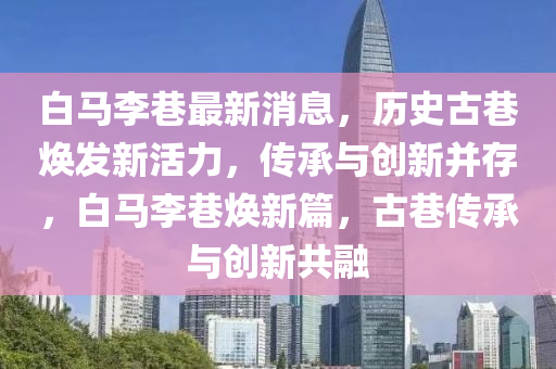 白馬李巷最新消息，歷史古巷煥發(fā)新活力，傳承與創(chuàng)新并存，白馬李巷煥新篇，古巷傳承與創(chuàng)新共融