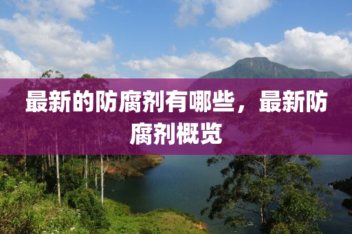 最新的防腐劑有哪些，最新防腐劑概覽